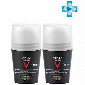 Vichy Homme Deodorant Roll-On 48HR Duopack Дуопак Дезодорант для чувствительной кожи