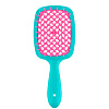 Janeke Hair Brush Rectangular Small Turquoise Pink Щётка для волос маленькая - 2