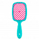Janeke Hair Brush Rectangular Small Turquoise Pink Щётка для волос маленькая - 10