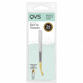QVS Эргономичный пинцет со скошенными кончиками Slant Tip Tweezers 1633
