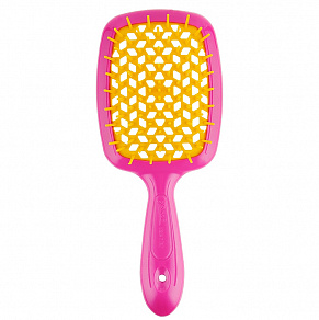 Janeke Hair Brush Rectangular Small Pink-Yellow Щётка для волос маленькая