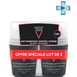 Vichy Homme 72Hr Anti-Perspirant Deodorant Extrême Control Duo Pack Набор дезодорантов