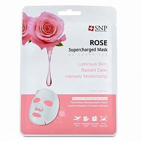 SNP Rose Supercharged Mask Маска тканевая восстанавливающая с розовой водой