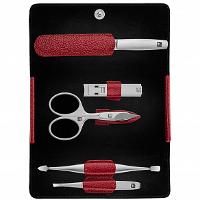 Zwilling Twinox Leather Case Red 5pcs Маникюрный набор