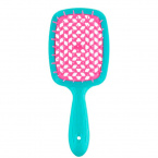 Janeke Hair Brush Rectangular Small Turquoise Pink Щётка для волос маленькая